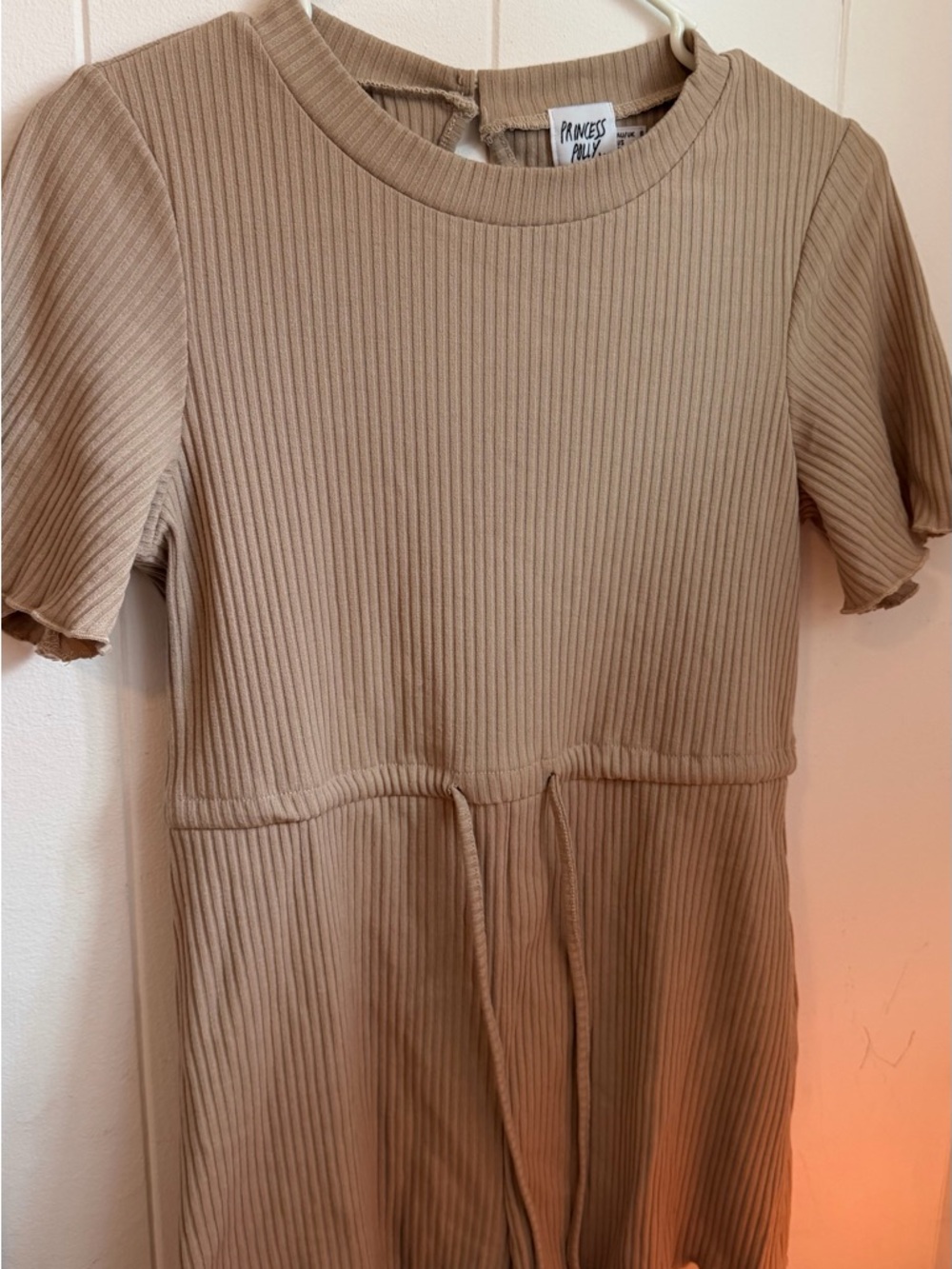 Princess Polly Ribbed Romper Jumpsuit in Warm Taupe - Picture 2 of 10
